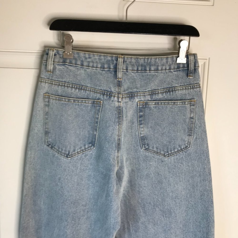 Beige Botany Women's Straight Leg Split Hem Jeans Light Blue ~ Size L (Tall) - Picture 5 of 6